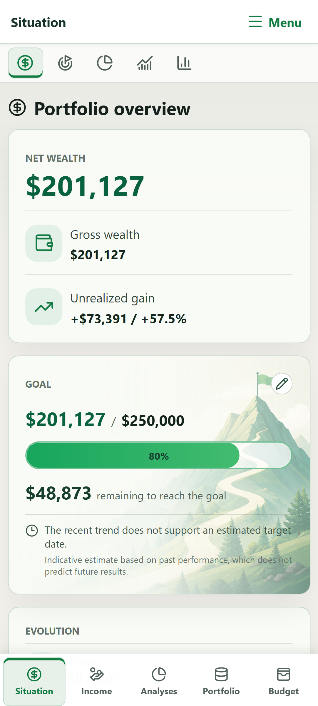 Preview of My Wealth on Android