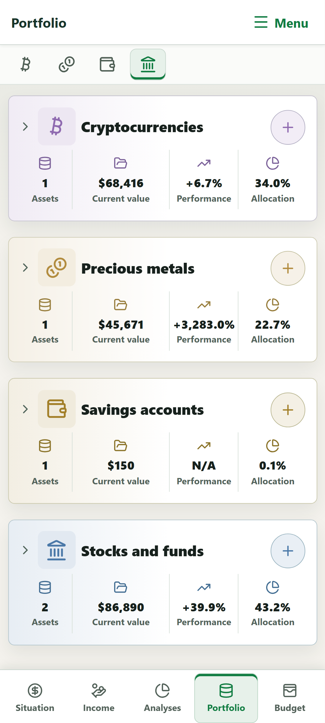 Preview of My Wealth on Android