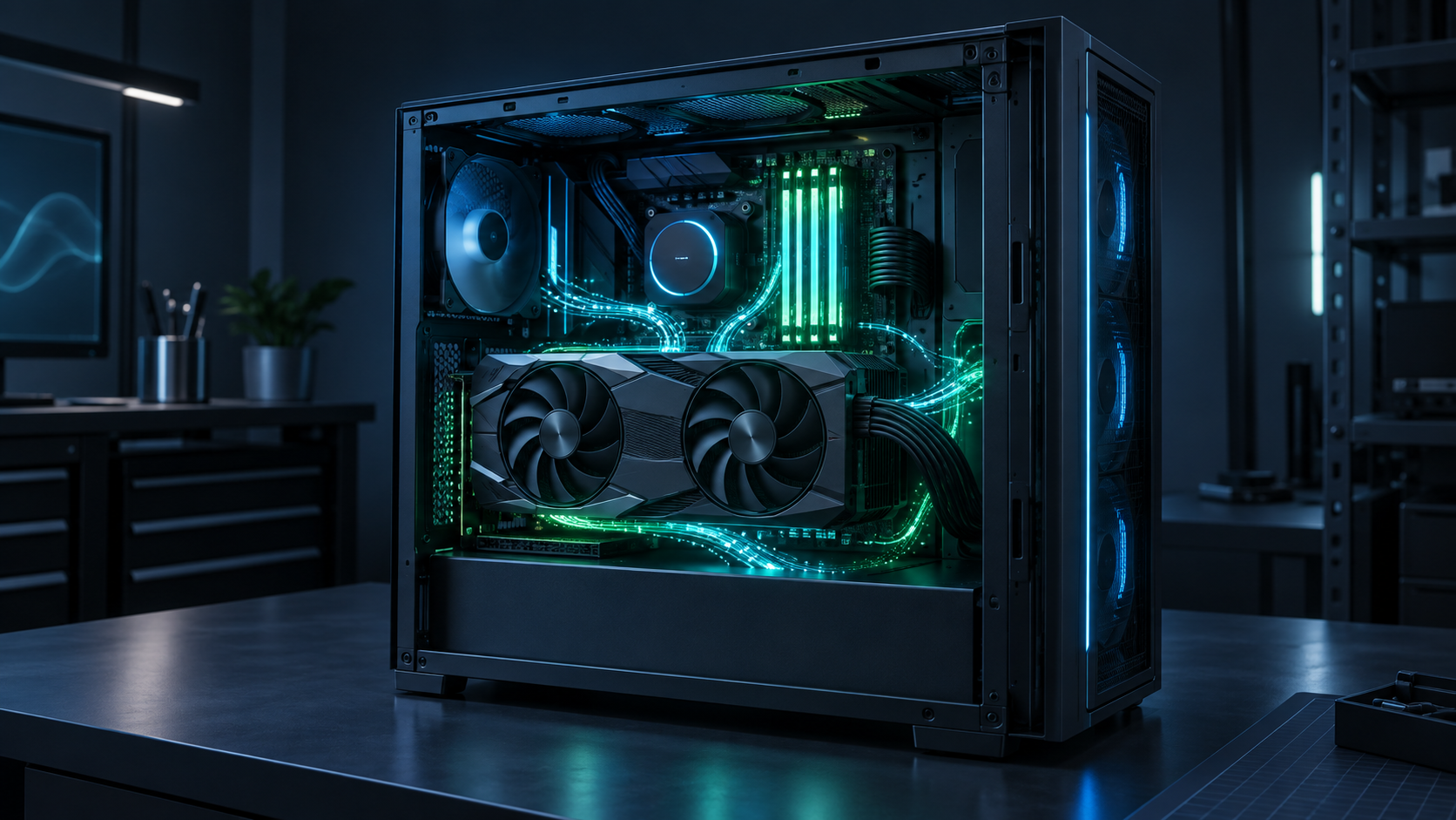 Test computer running the artificial intelligence models directly on its graphics card