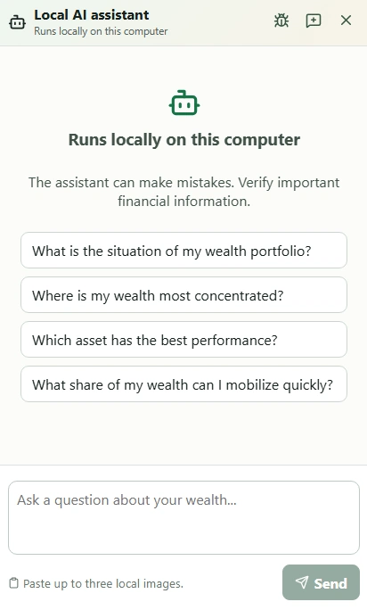 Lokal AI-assistent integreret i My Wealth 1.6.0